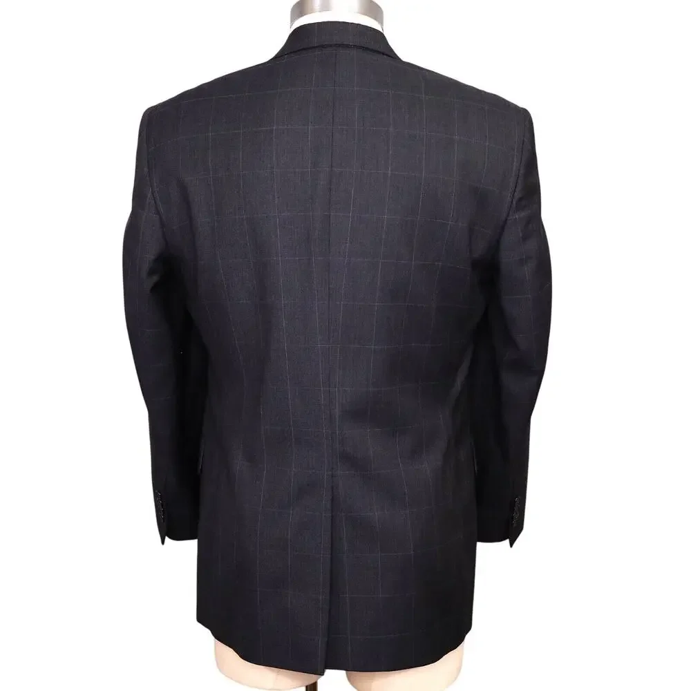 Jos A Bank Sport Coat Mens 41R Wool Silk Blue Gray Jacket Blazer Signature